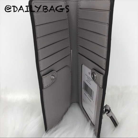 KATE SPADE LARGE SLIM BIFOLD WALLET TAUPE GRAY - Picture 6 of 6